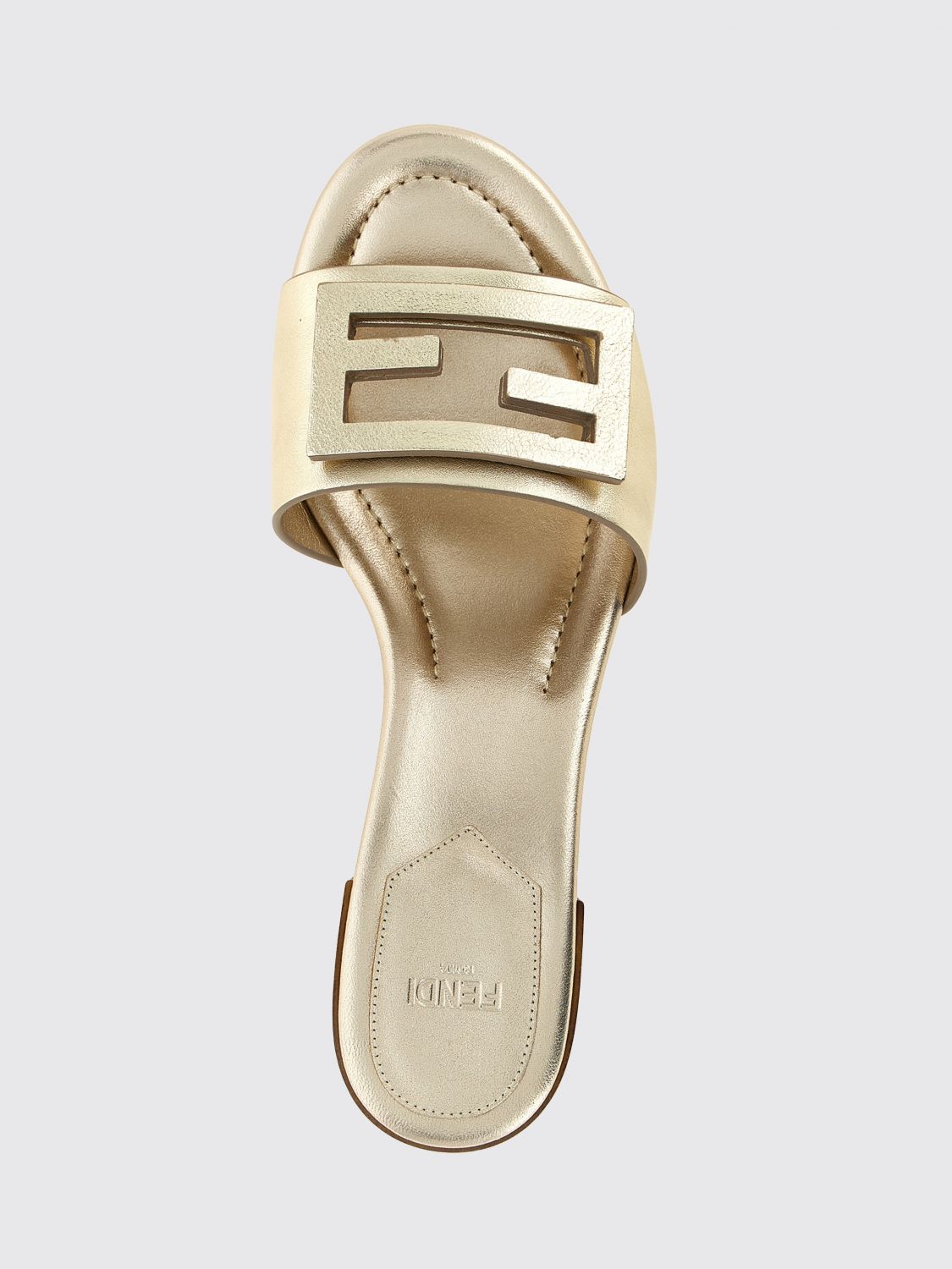 laminated leather baguette mules