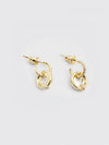 everround earrings in brass with rhinestones