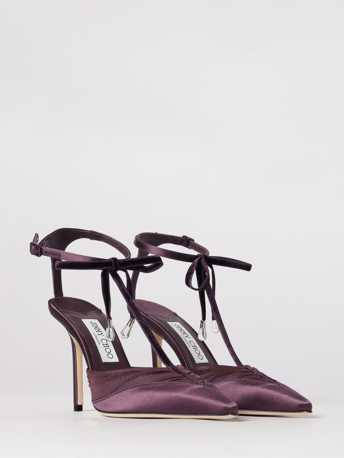JIMMY CHOO 37 satin and tulle afia pumps