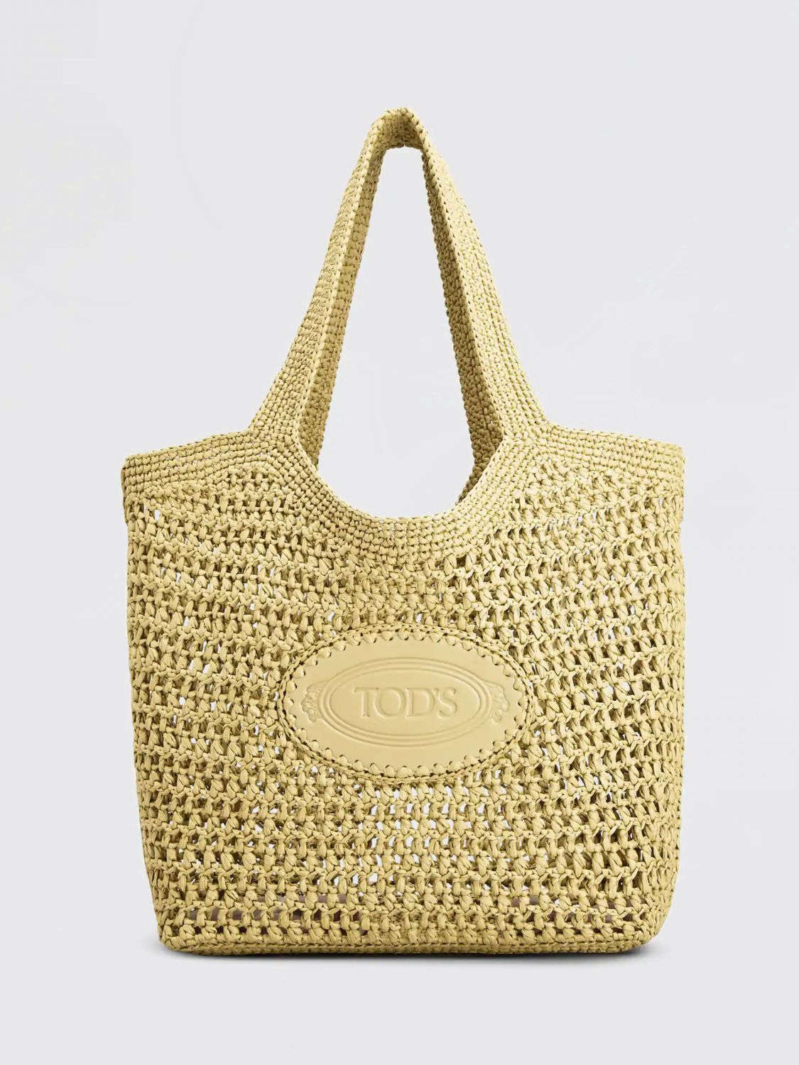 crochet raffia shopping bag