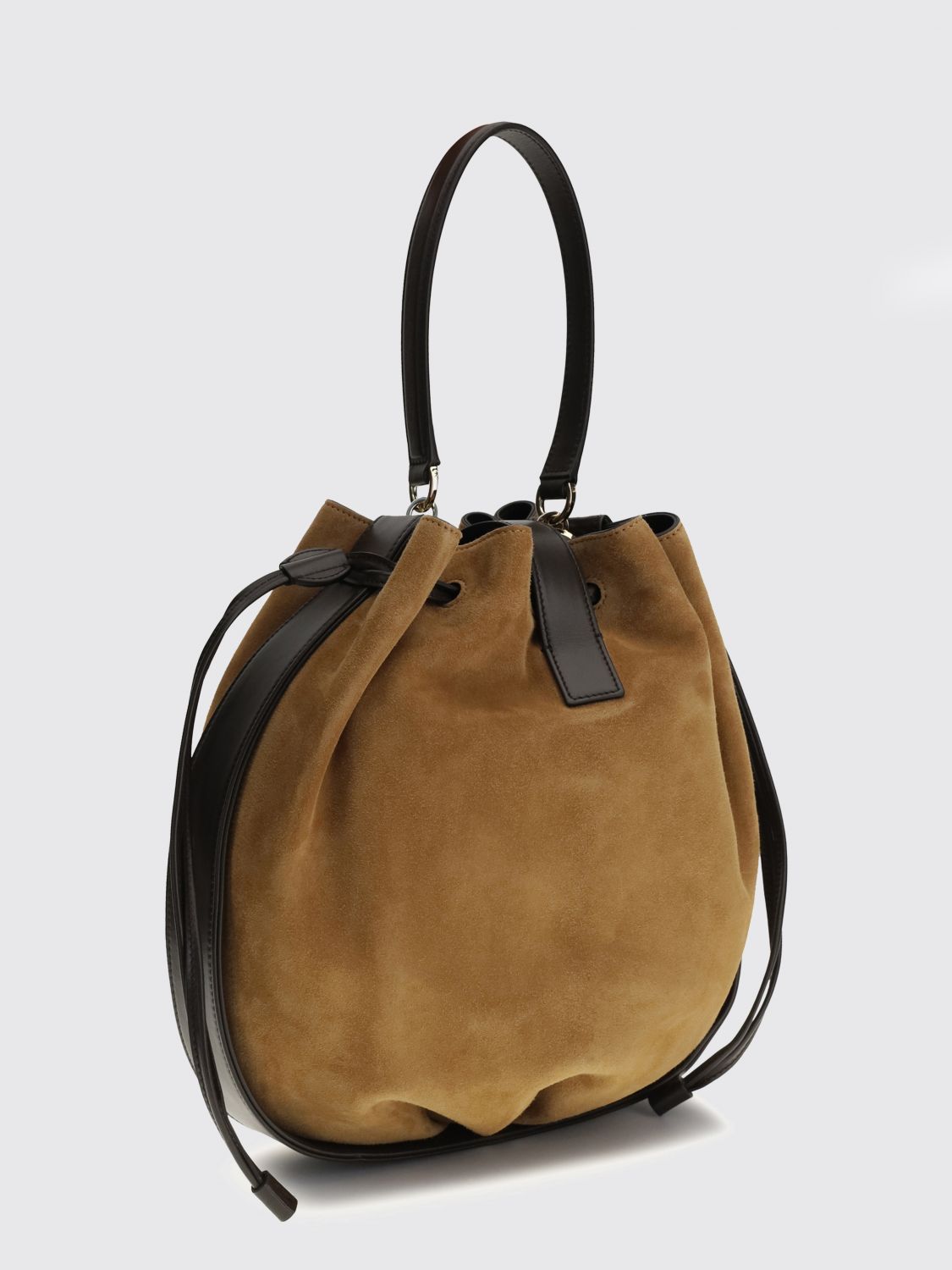 hug suede bucket bag