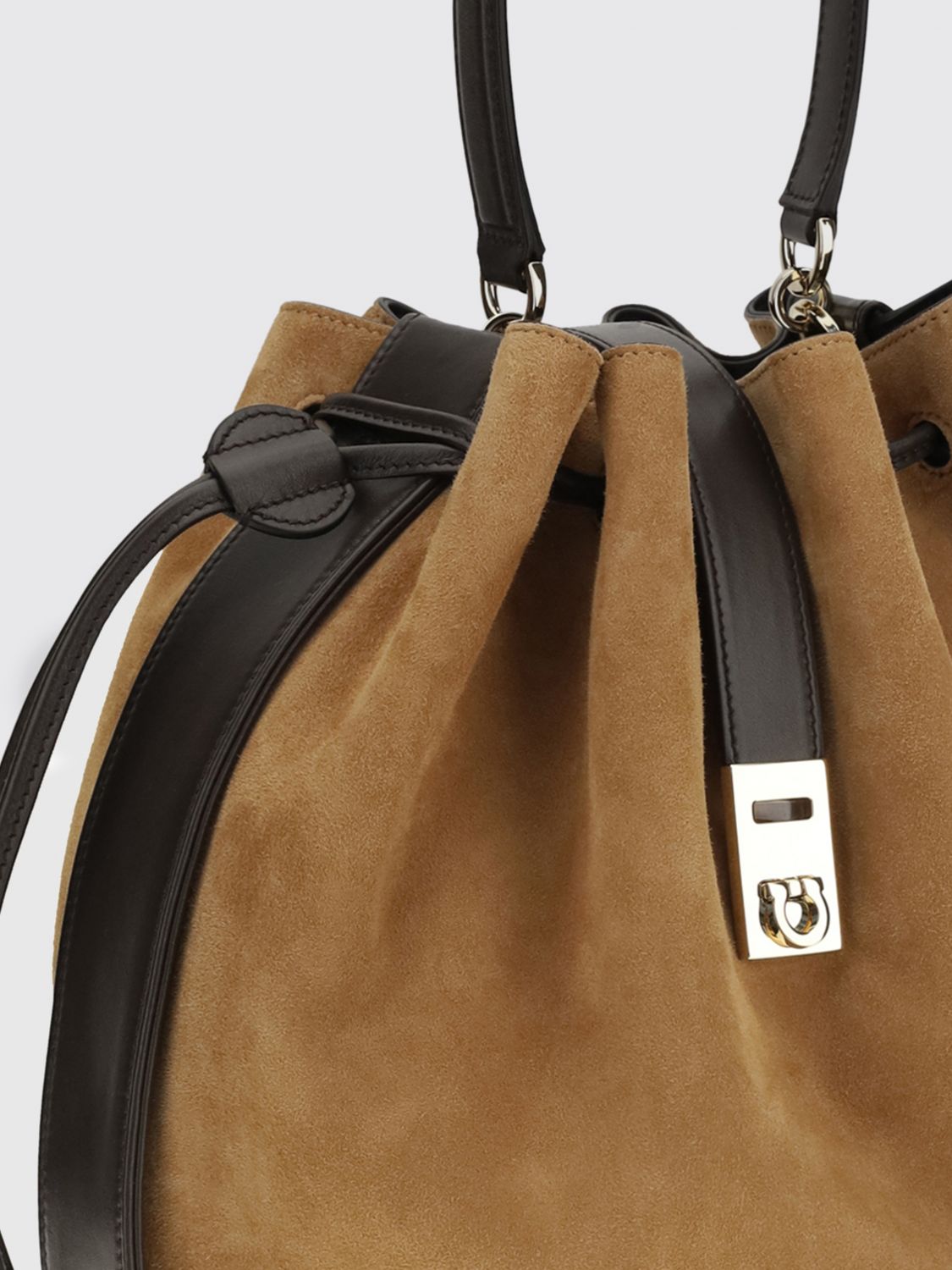 hug suede bucket bag