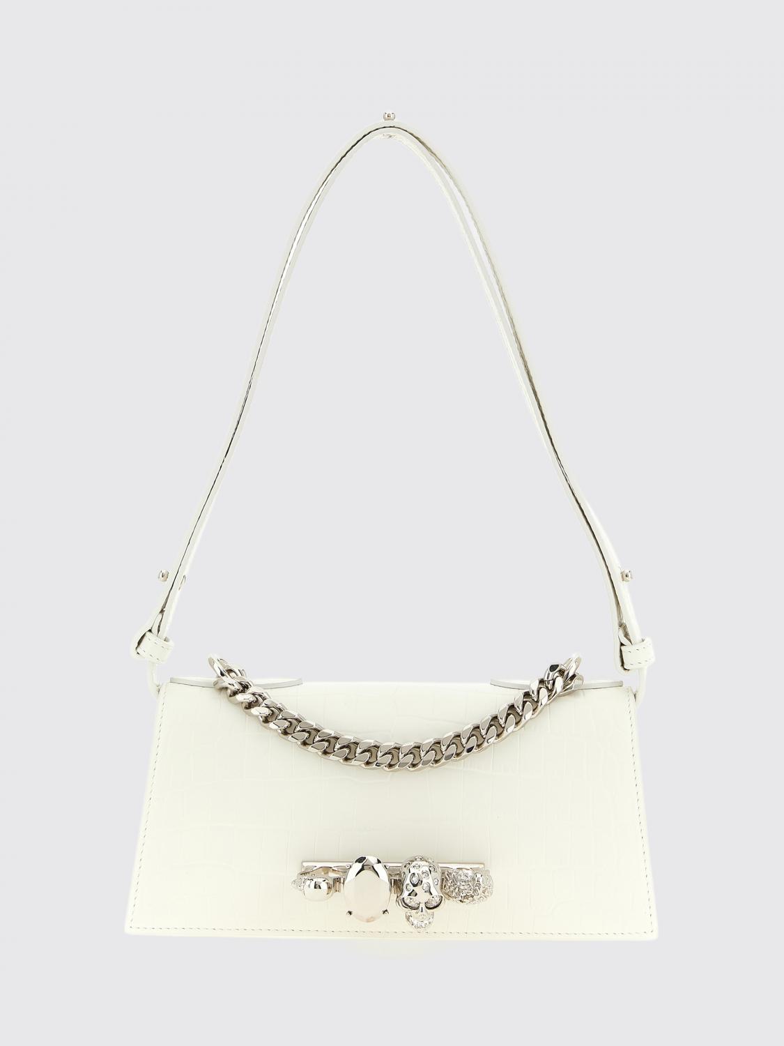 jewelled croc print leather bag