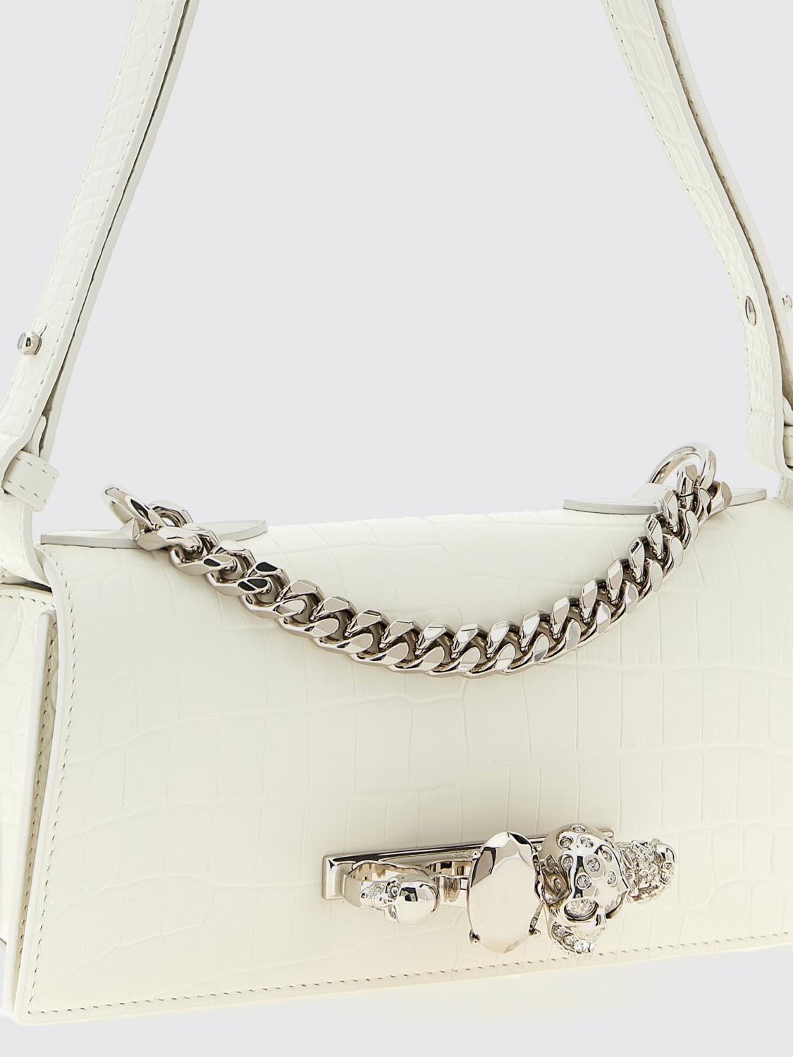 jewelled croc print leather bag