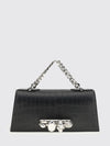jewelled croc print leather bag