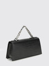 jewelled croc print leather bag