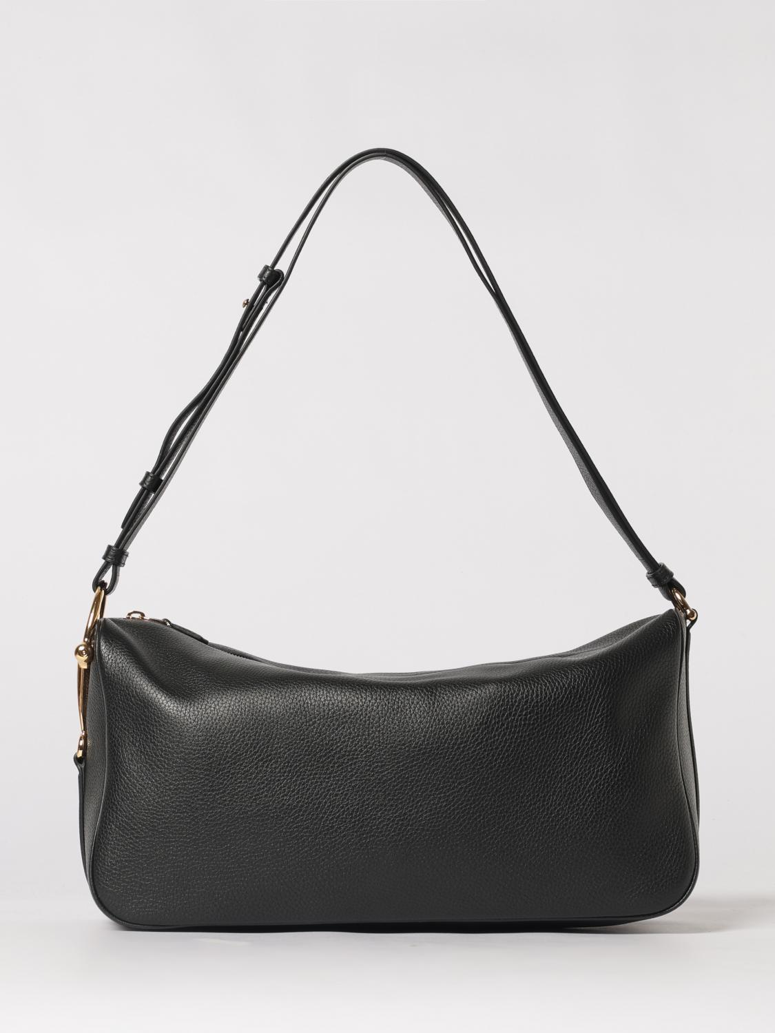 half horsebit grained leather bag