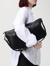 half horsebit grained leather bag
