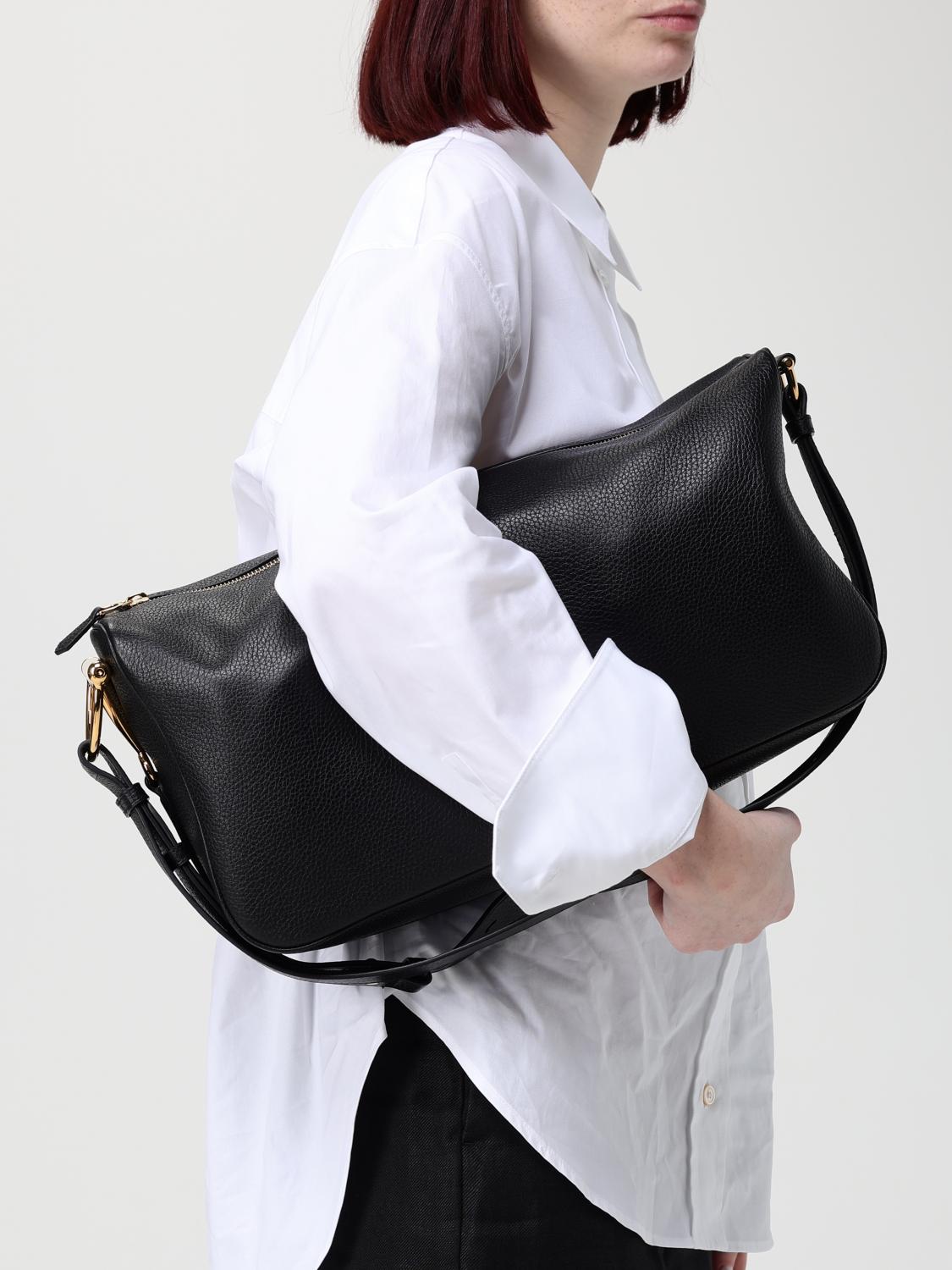 half horsebit grained leather bag