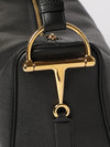 half horsebit grained leather bag