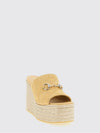 wedge espadrilles in suede with embossed gg monogram