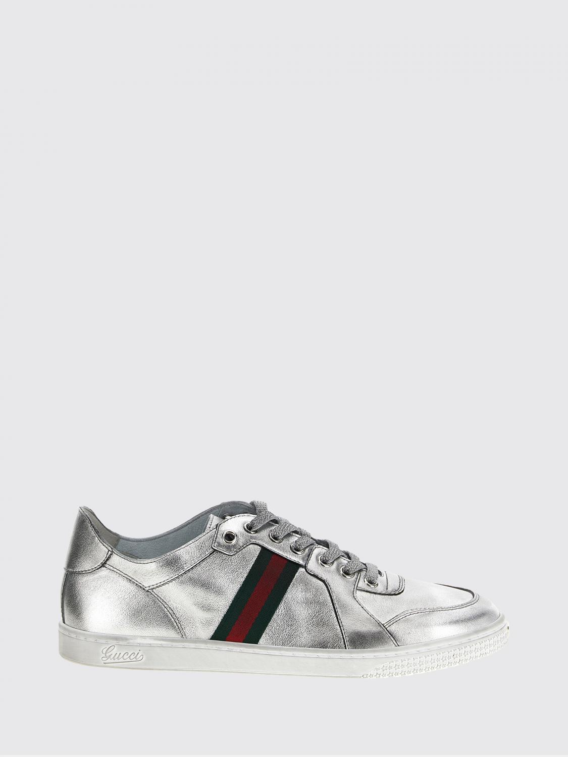 stretch laminated leather sneakers