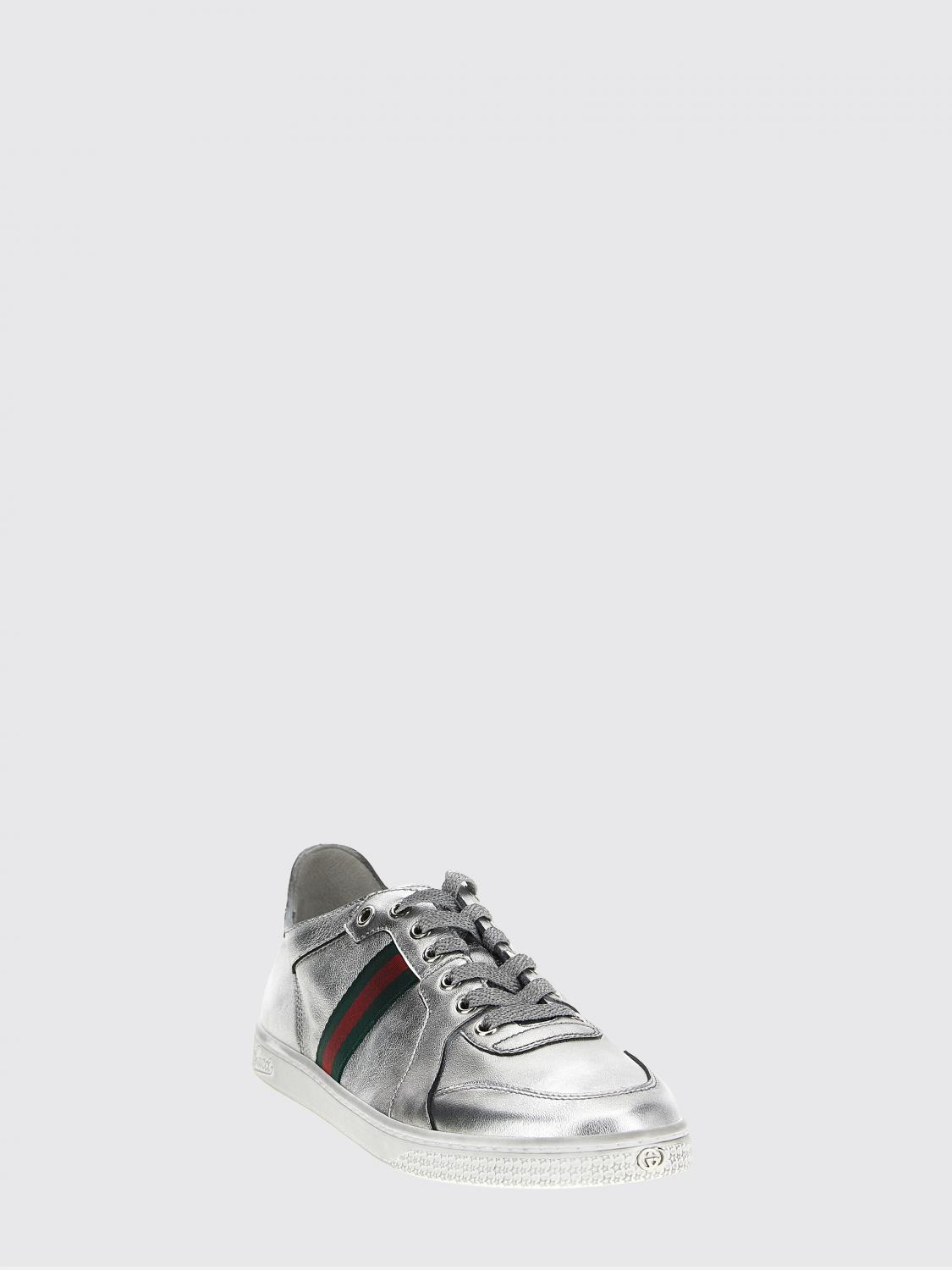 stretch laminated leather sneakers
