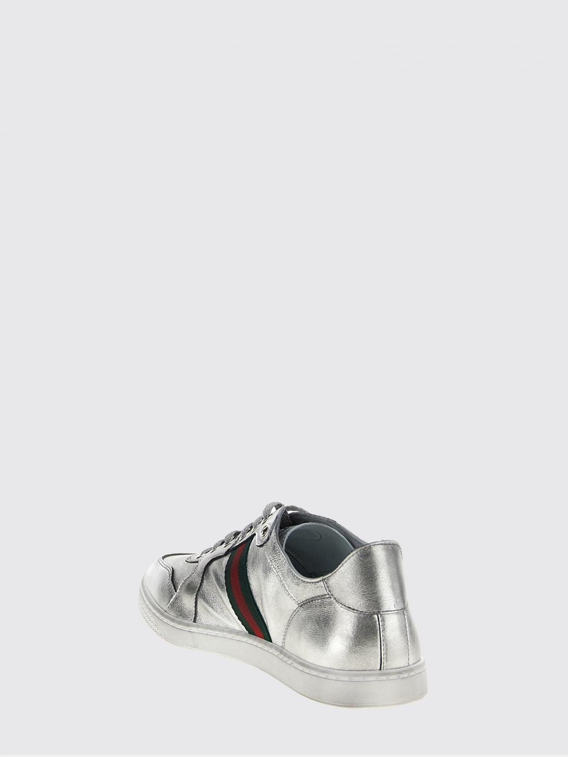 stretch laminated leather sneakers