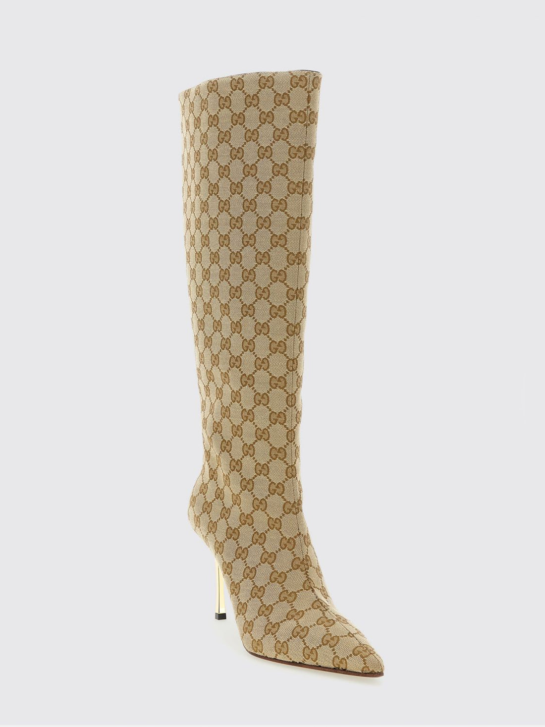 GUCCI 37 bombshell boots in gg jacquard monogram canvas