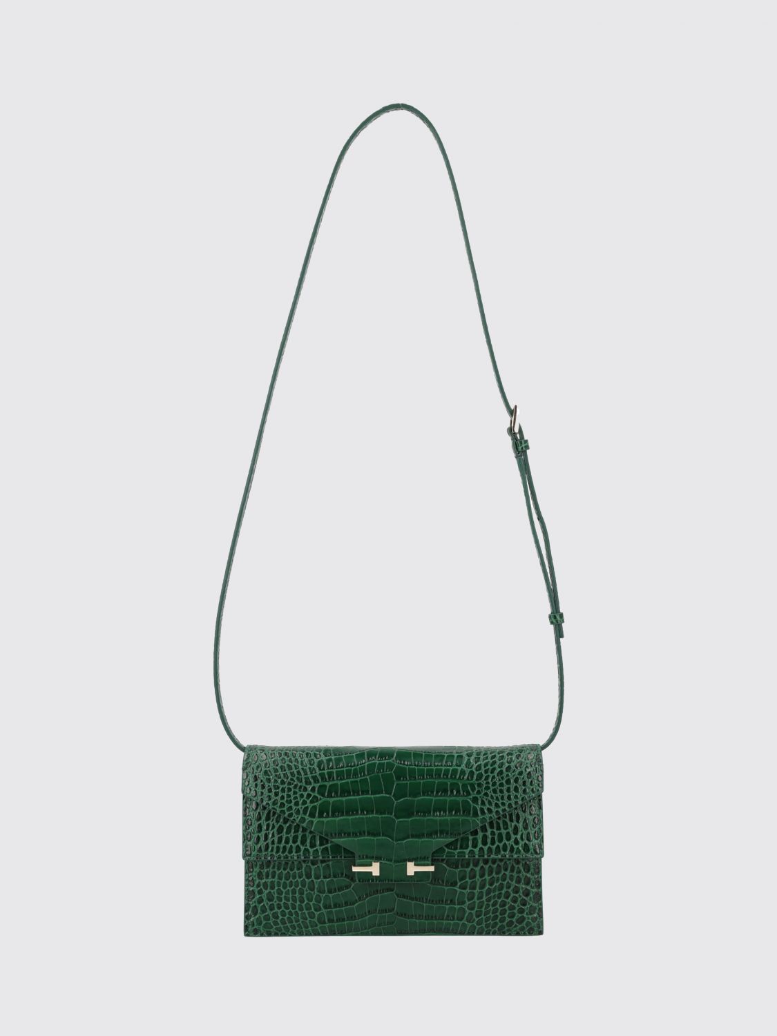 crocodile print leather bag