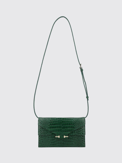 crocodile print leather bag