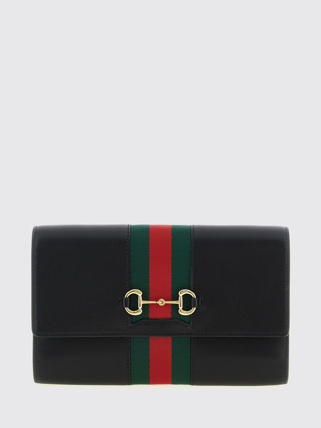 GUCCI OS horsebit web leather wallet bag