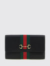 horsebit web leather wallet bag