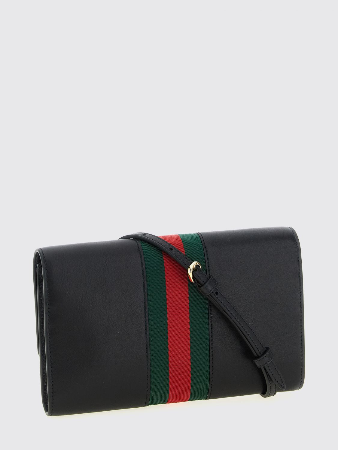horsebit web leather wallet bag