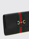 horsebit web leather wallet bag