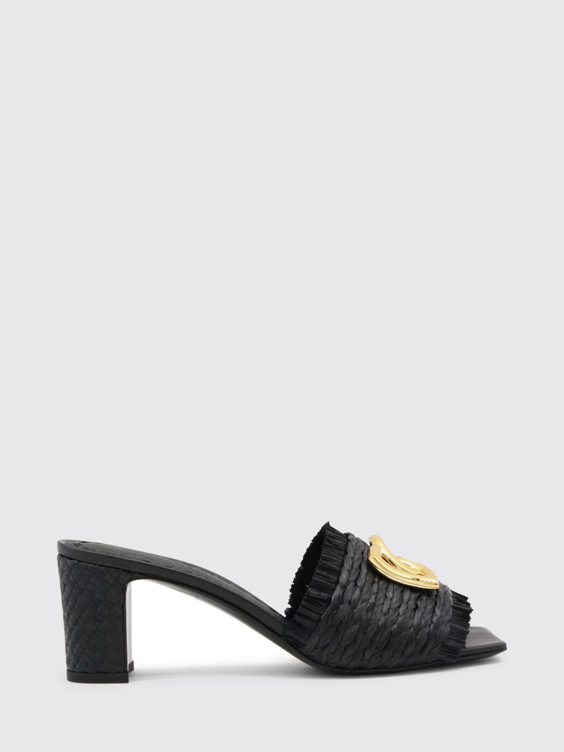 raffia mules with dg monogram