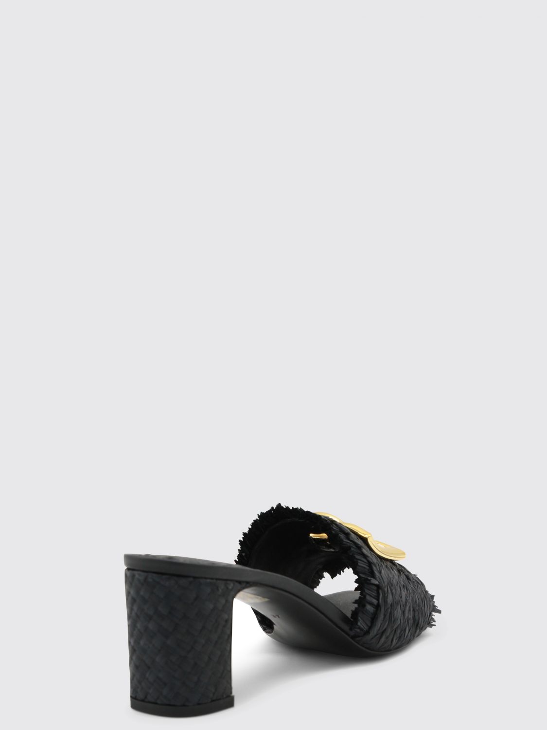 raffia mules with dg monogram