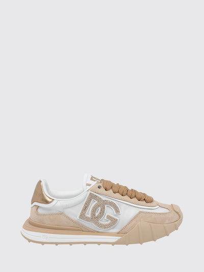 dg athletic sneakers in suede and nylon with rhinestone dg monogram