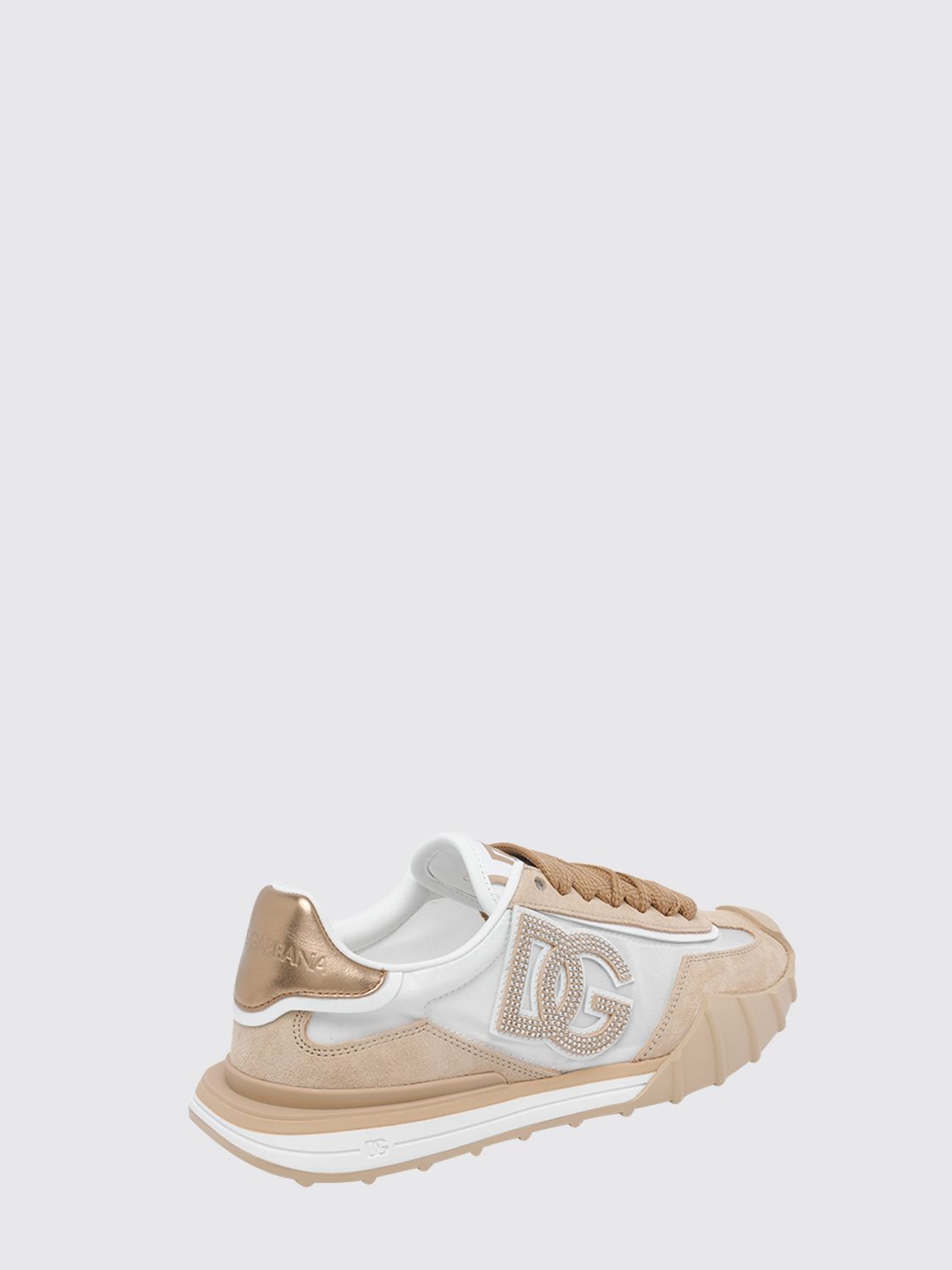 dg athletic sneakers in suede and nylon with rhinestone dg monogram