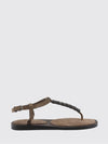 suede thong sandal with monile