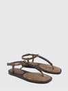 suede thong sandal with monile