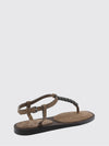 suede thong sandal with monile