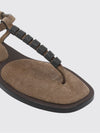 suede thong sandal with monile