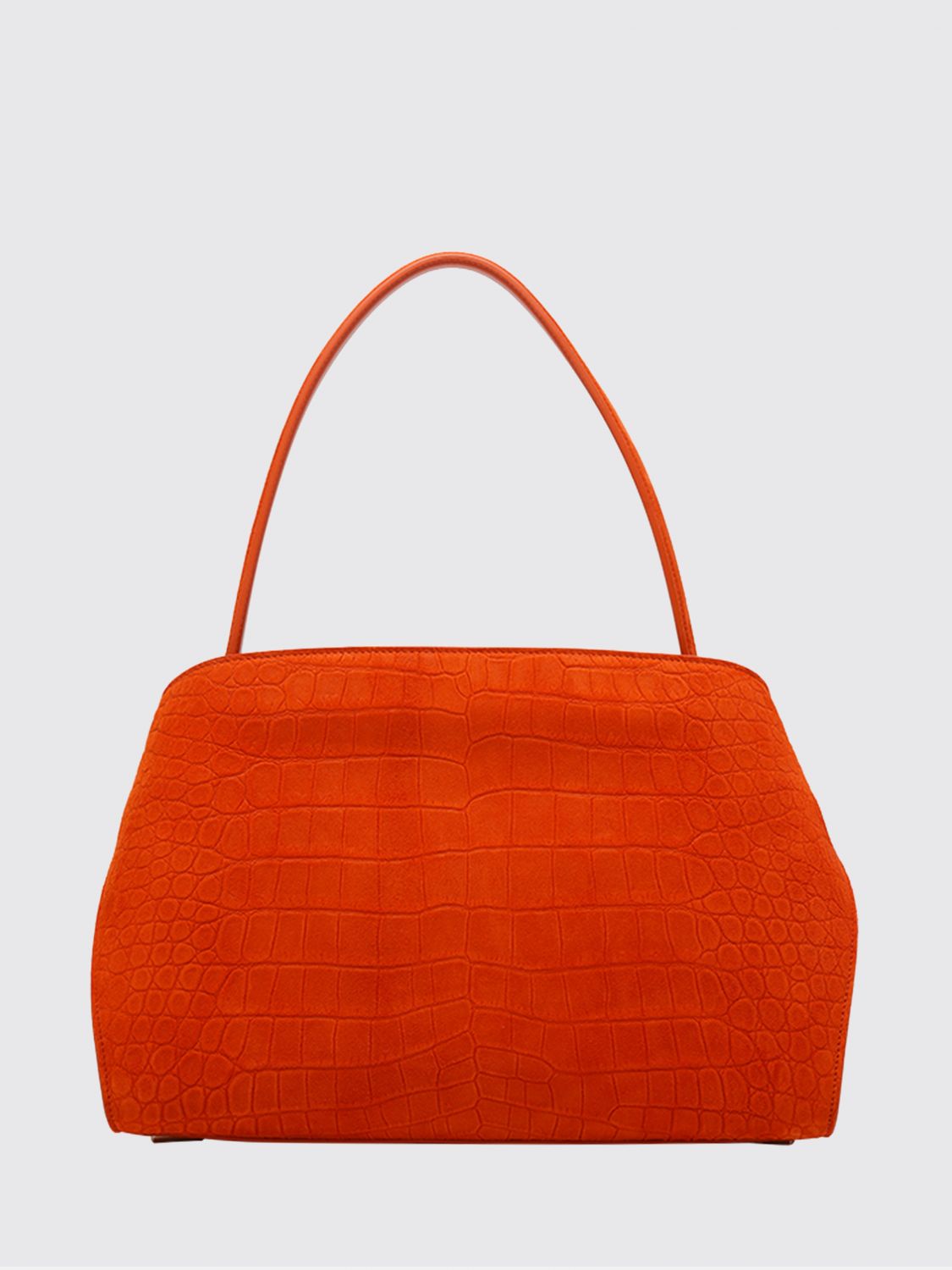 hug m croc print suede bag