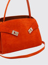 hug m croc print suede bag