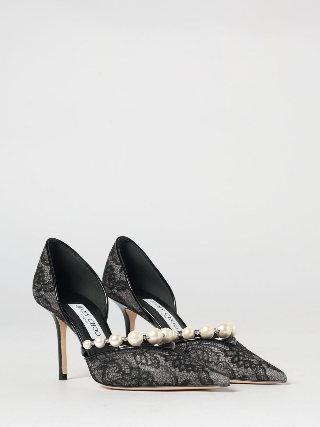 JIMMY CHOO 40 aurelie lace pumps with faux pearls