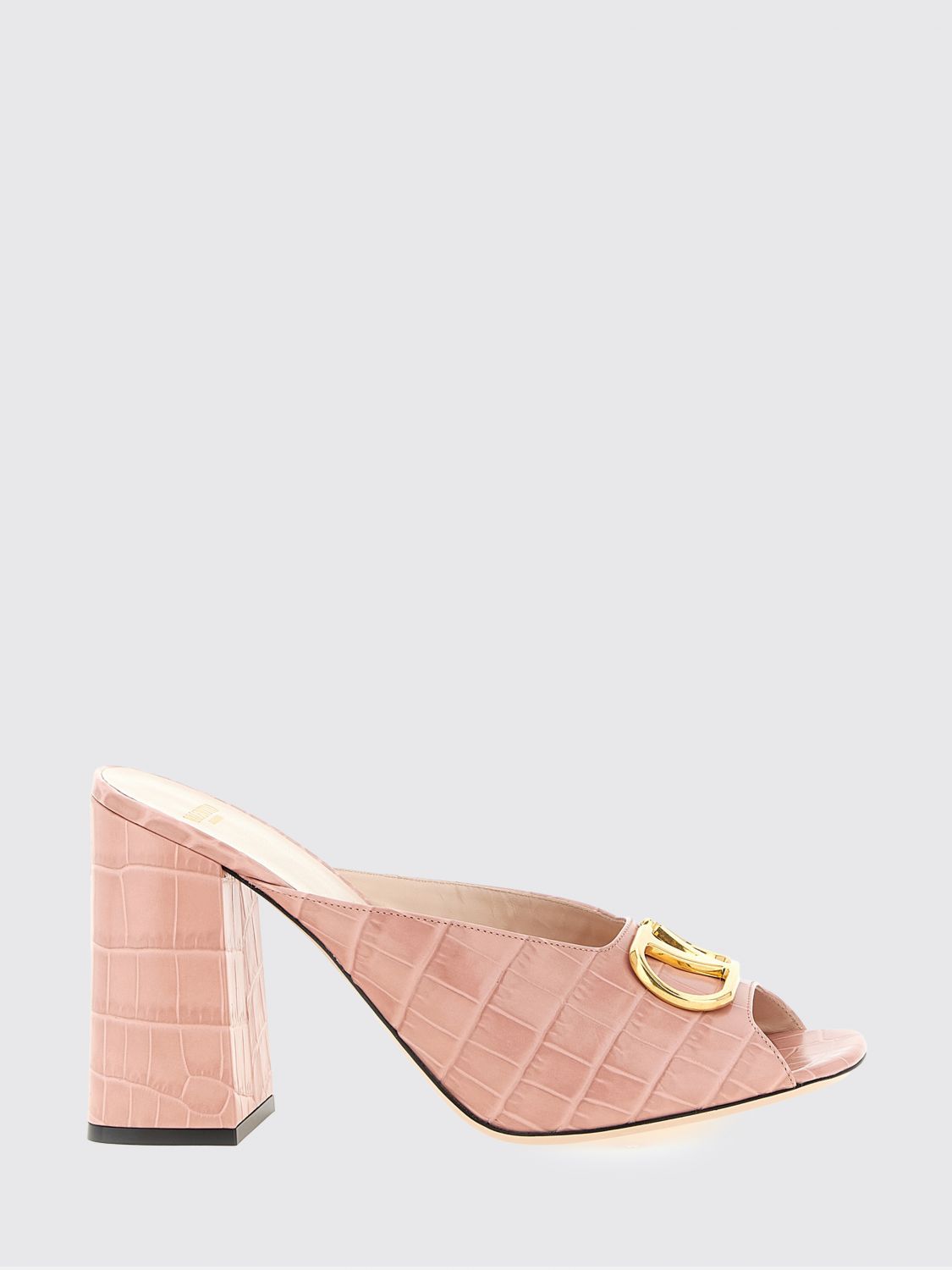 vlogo signature crocodile print leather mules