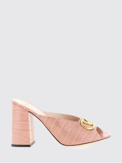 vlogo signature crocodile print leather mules