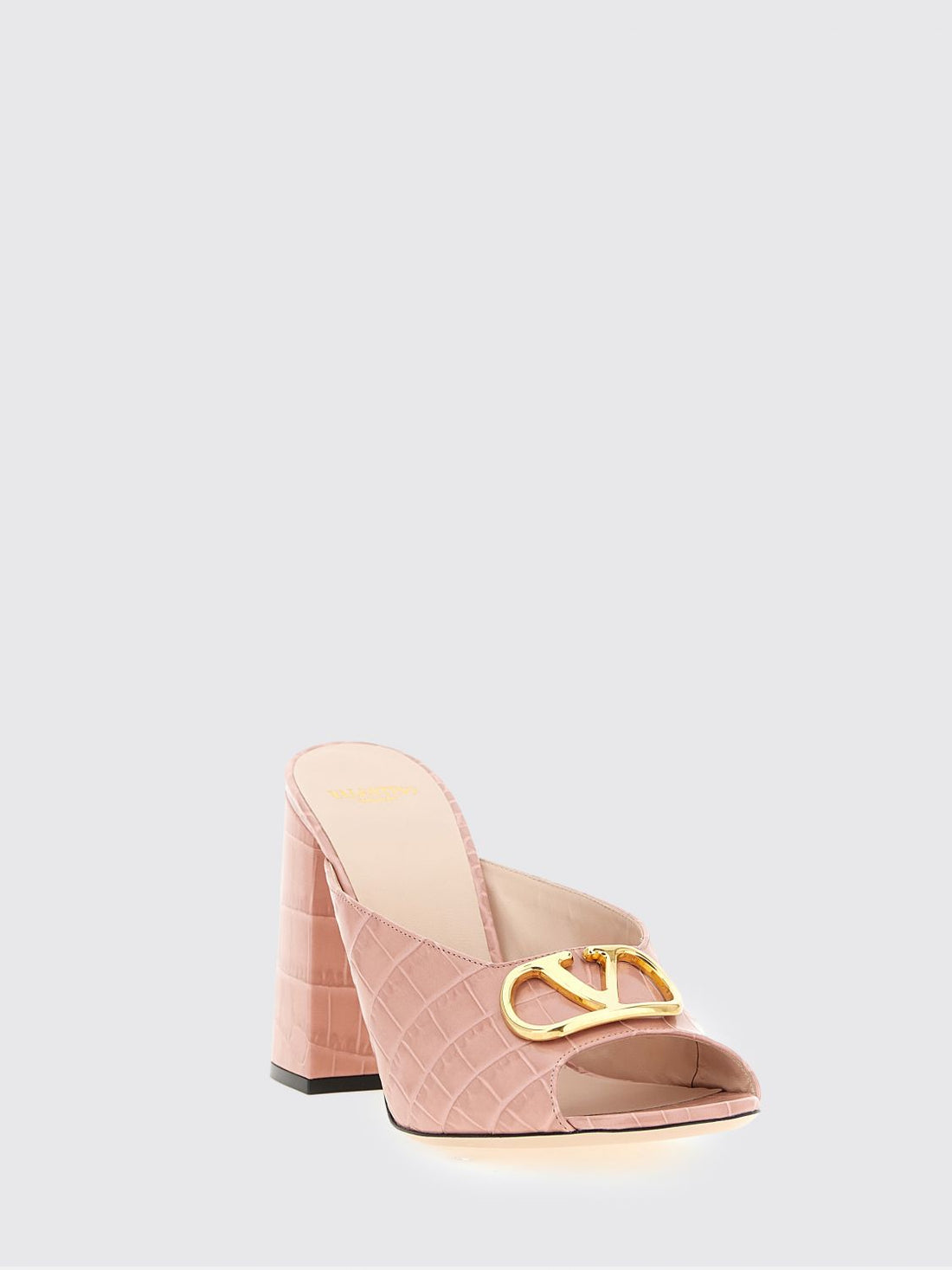 VALENTINO GARAVANI 35 vlogo signature crocodile print leather mules