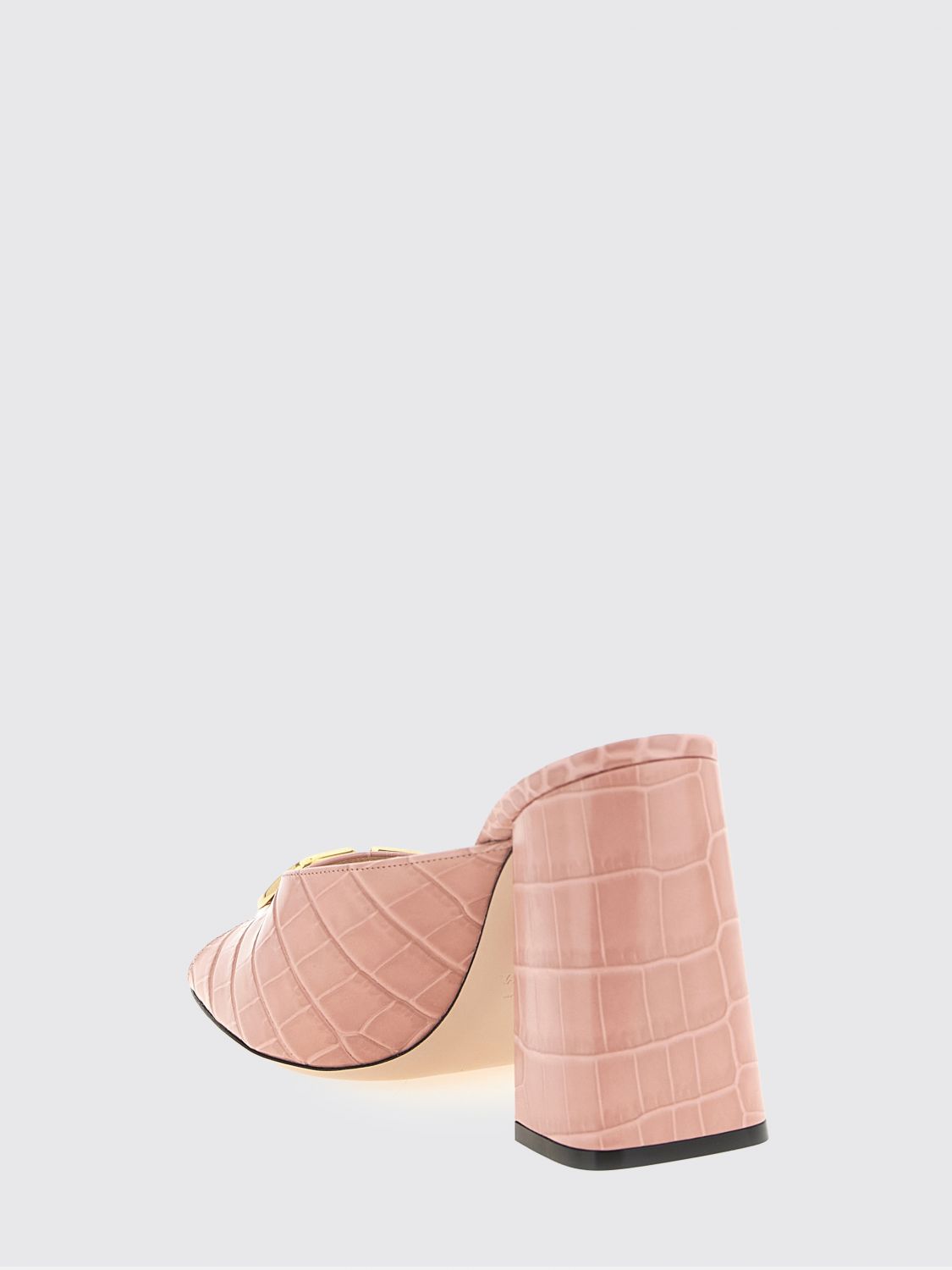 vlogo signature crocodile print leather mules