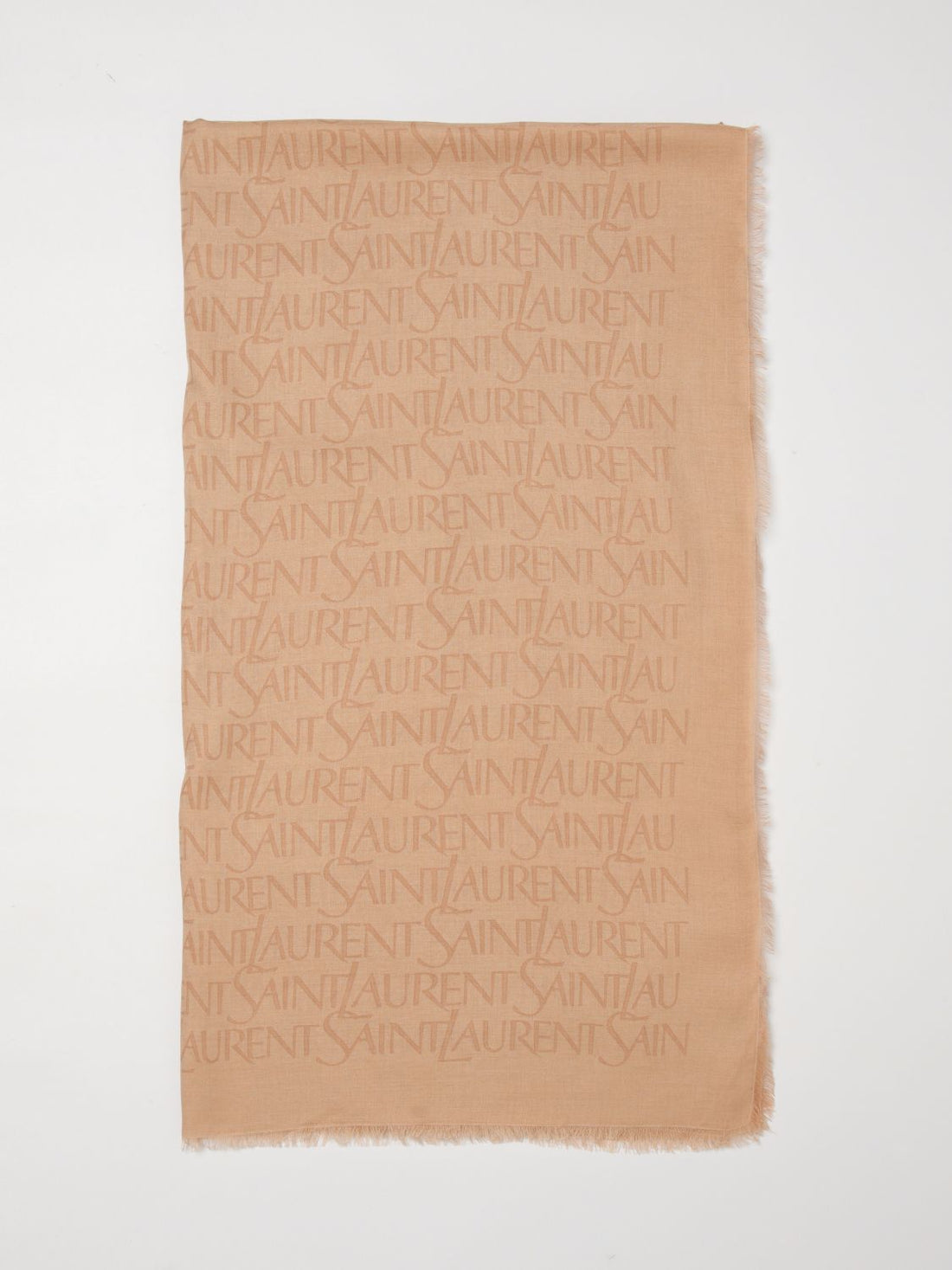 SAINT LAURENT OS modal and cashmere scarf with jacquard logo