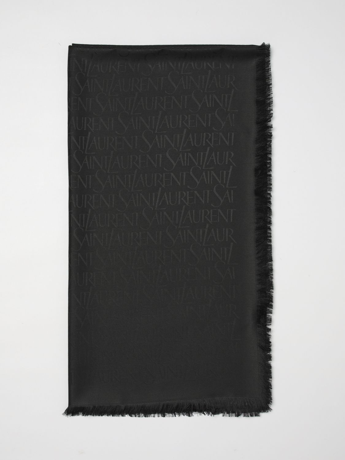 silk blend scarf with jacquard logo