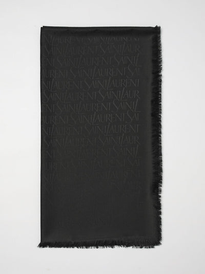 silk blend scarf with jacquard logo