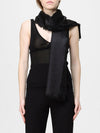 silk blend scarf with jacquard logo