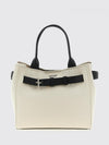 audrey cotton twill and leather bag