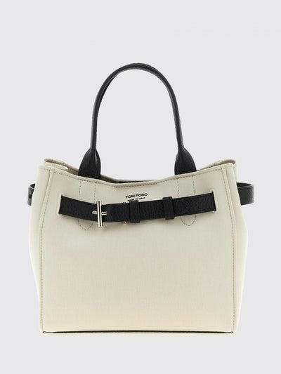 audrey cotton twill and leather bag