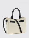 audrey cotton twill and leather bag