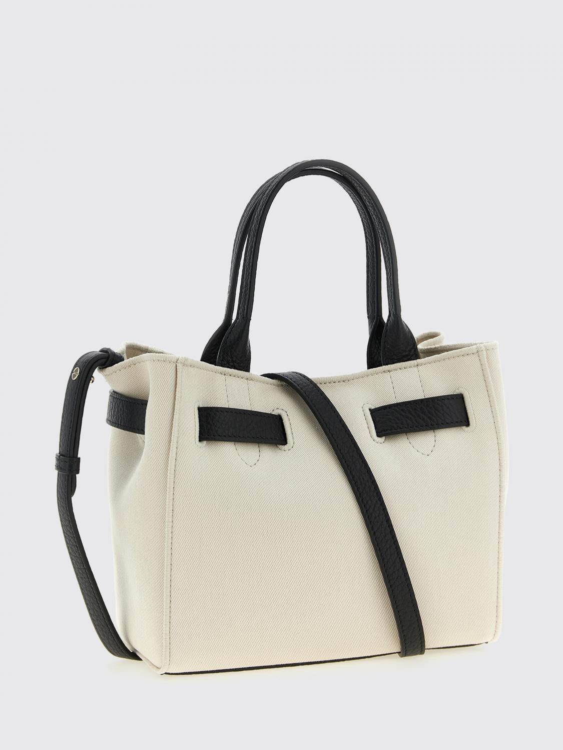 audrey cotton twill and leather bag