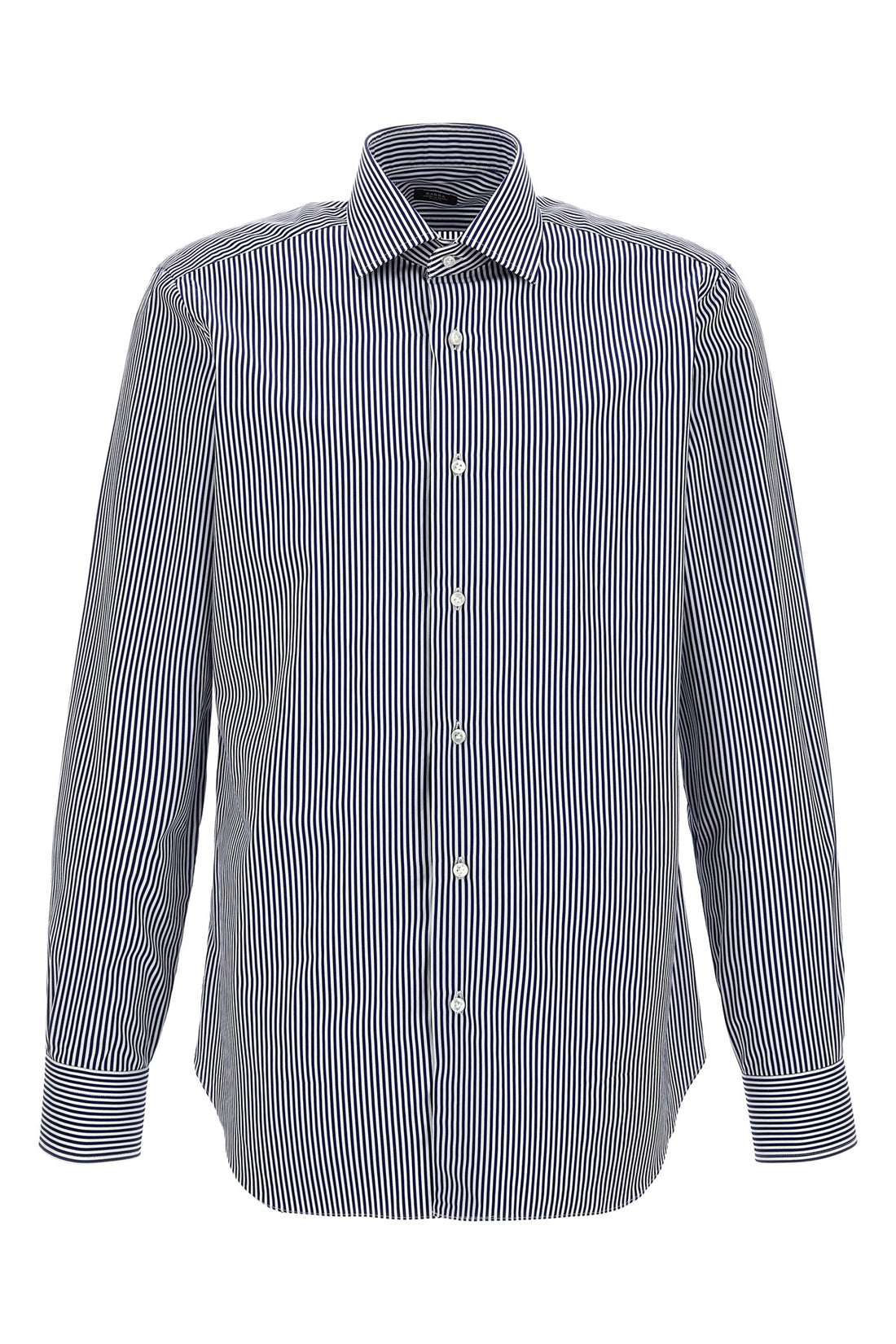 BARBA 39 cm striped cotton shirt