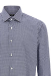vichy print cotton poplin shirt